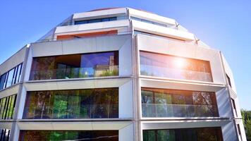 Modern elements in contemporary architecture.. Architectural details of a modern apartment building. photo