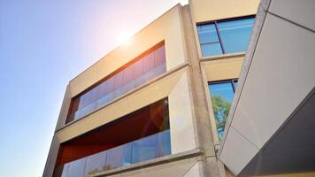 Modern elements in contemporary architecture.. Architectural details of a modern apartment building. photo