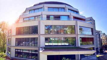 Modern elements in contemporary architecture.. Architectural details of a modern apartment building. photo