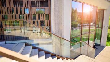 Modern elements in contemporary architecture.. Architectural details of a modern apartment building. photo