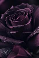 a black rose with purple petals photo