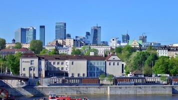 Warsaw, Poland. 11 April 2024. Panorama of the city with skyscrapers. photo