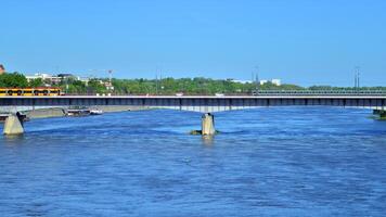 Warsaw, Poland. 11 April 2024.Vistulan Boulevards on the western side of the River Vistula photo