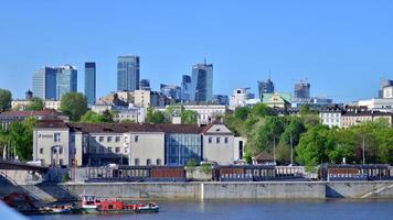 Warsaw, Poland. 11 April 2024. Panorama of the city with skyscrapers. photo