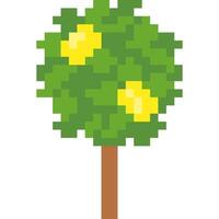 árbol dibujos animados icono en píxel estilo vector