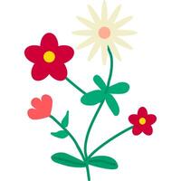 Flower cartoon icon in pixel style vector
