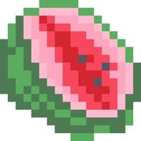 Watermelon cartoon icon in pixel style vector