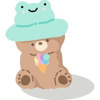 Bear cartoon in icon style vector