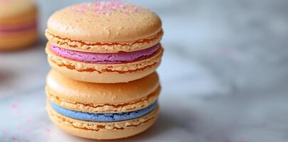 The Art of Patisserie, A Macaron Dressed in Sparkles for the Ultimate Indulgence, Copy Space photo