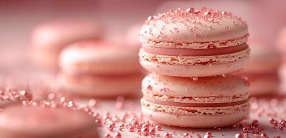 A Macaron Like a Jewel, Encrusted with Glitter, A Treasure on the Tongue, Copy Space photo