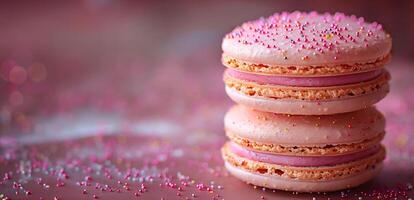 suave rosado matices reunirse deslumbrante destellos en un macaron ajuste para realeza, Copiar espacio foto