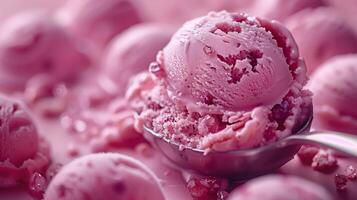 frescura en cada morder, esta fresa hielo crema es un mezcla de sabor y encanto foto
