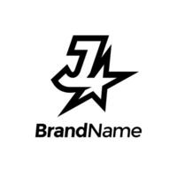 Modern and Stylist Initial J Star Logo vector