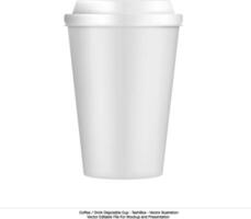 tashibox desechable café taza - ilustración de refrescante bebida envase vector