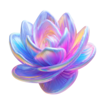 3d abstrait holographique dans le forme de une fleur png