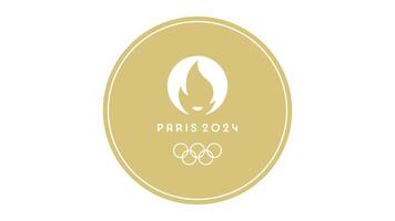 editorial oficial logo de verano olímpico juego en París 2024, formato 4k antecedentes aislado en circulo centrar de bandera vector