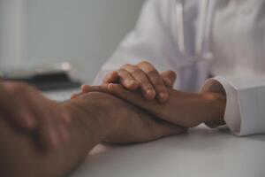 Homecare nursing service and elderly people cardiology healthcare. Close up of young hispanic female doctor nurse check mature caucasian man patient heartbeat using stethoscope during visit photo