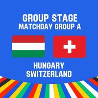 hungary vs switzerland. illustration. vector