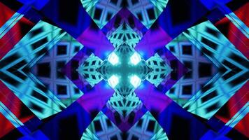 Colorful neon kaleidoscope in a seamless loop. video