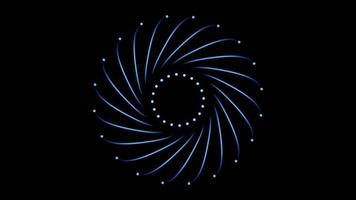 cirkulär svart kalejdoskop mönster i en sömlös slinga. video