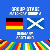 uefa euro taza 2024 Alemania vs Escocia. ilustración. vector