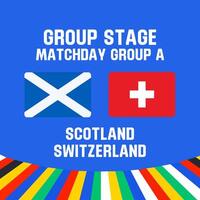 Suiza vs Escocia. ilustración. vector