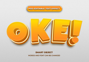 oke 3d editable text effect style psd