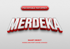 merdeka 3d editável texto efeito estilo psd