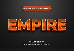 imperio 3d editable texto efecto estilo psd
