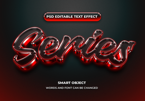 series glossy 3d editable text effect style psd