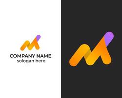 Modern mt app icon logo design template vector