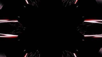 vistoso neón pulsante estrella en un negro antecedentes en un sin costura bucle. video