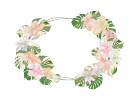 floral frame in oval shape for oranamental decorative background png