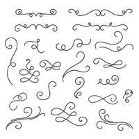 Set of decorative divider elements. Border florish collection. vector