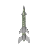 3d realistico missile isolato, superficie per aria e aria per aria missile png