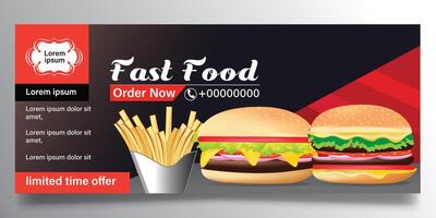 Fast food and burger Banner vector