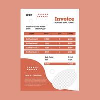 Delicious food restaurant invoice template vector