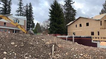 beautiful new house in city of Surrey near Vancouver Canada private sector no people clouds picture like from visualization magazine desire to have such mansion street trees built two-story cottage video