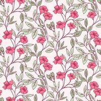 Abstract artistic branches with wild flowers, leaves, buds seamless pattern. Creative floral stems intertwined in a patterned. hand drawn. Template for designs vector
