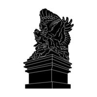 garuda wisnu kencana statue silhouette vector