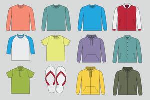 drawing of basic men apparel pattern vector