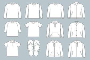 drawing of basic men apparel pattern vector