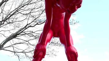 vancouver Britannico columbia Canada 18 piede scultura chiamato il orgoglioso gioventù su Schermo nel yaletown video