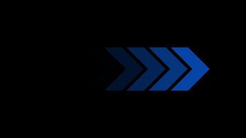 Blue arrows animation. Arrows loop animation on black background. Chevron animation video