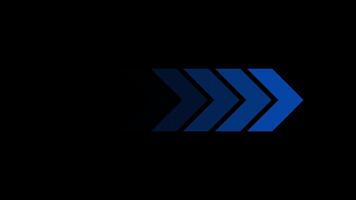 Blue arrows animation. Arrows loop animation on black background. Chevron animation video