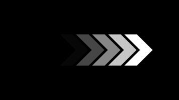 White arrows animation. Arrows loop animation on black background. Chevron animation video