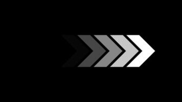 White arrows animation. Arrows loop animation on black background. Chevron animation video