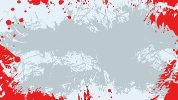 Marco abstracto pintura roja textura grunge en fondo blanco. vector