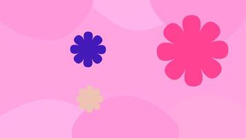 Animated soft abstract pink v background full of blooming pink flowers video