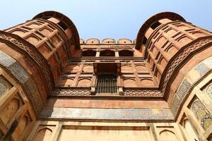 Red Fort India 02 15 2023. The Red Fort is a historical citadel from the Mughal era. Built from red sandstone photo